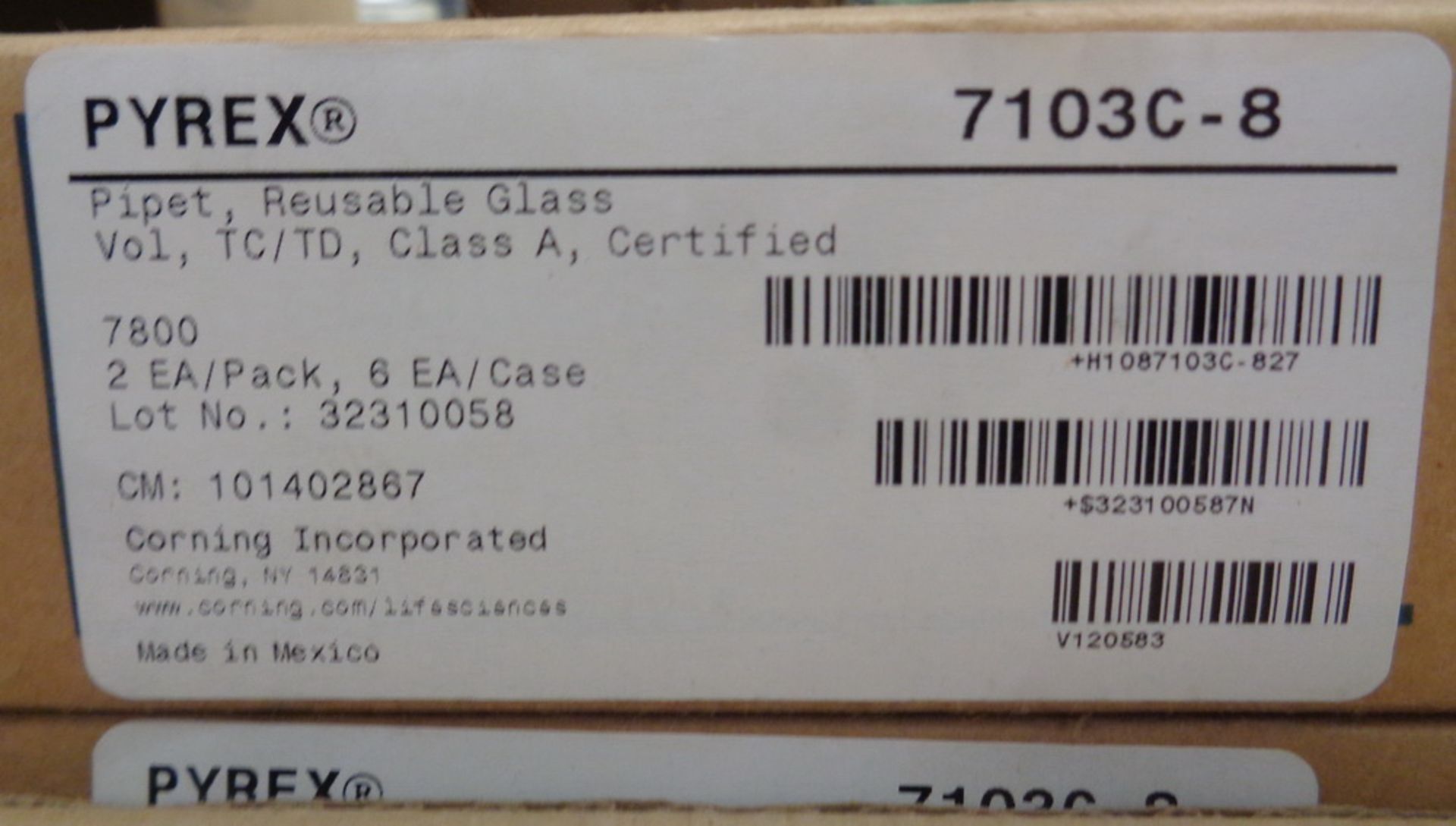 (5) Boxes of Pyrex Reusable Glass Pipettes, Type 7103C-4, 7103C-7, 7103C-8 - Image 2 of 2