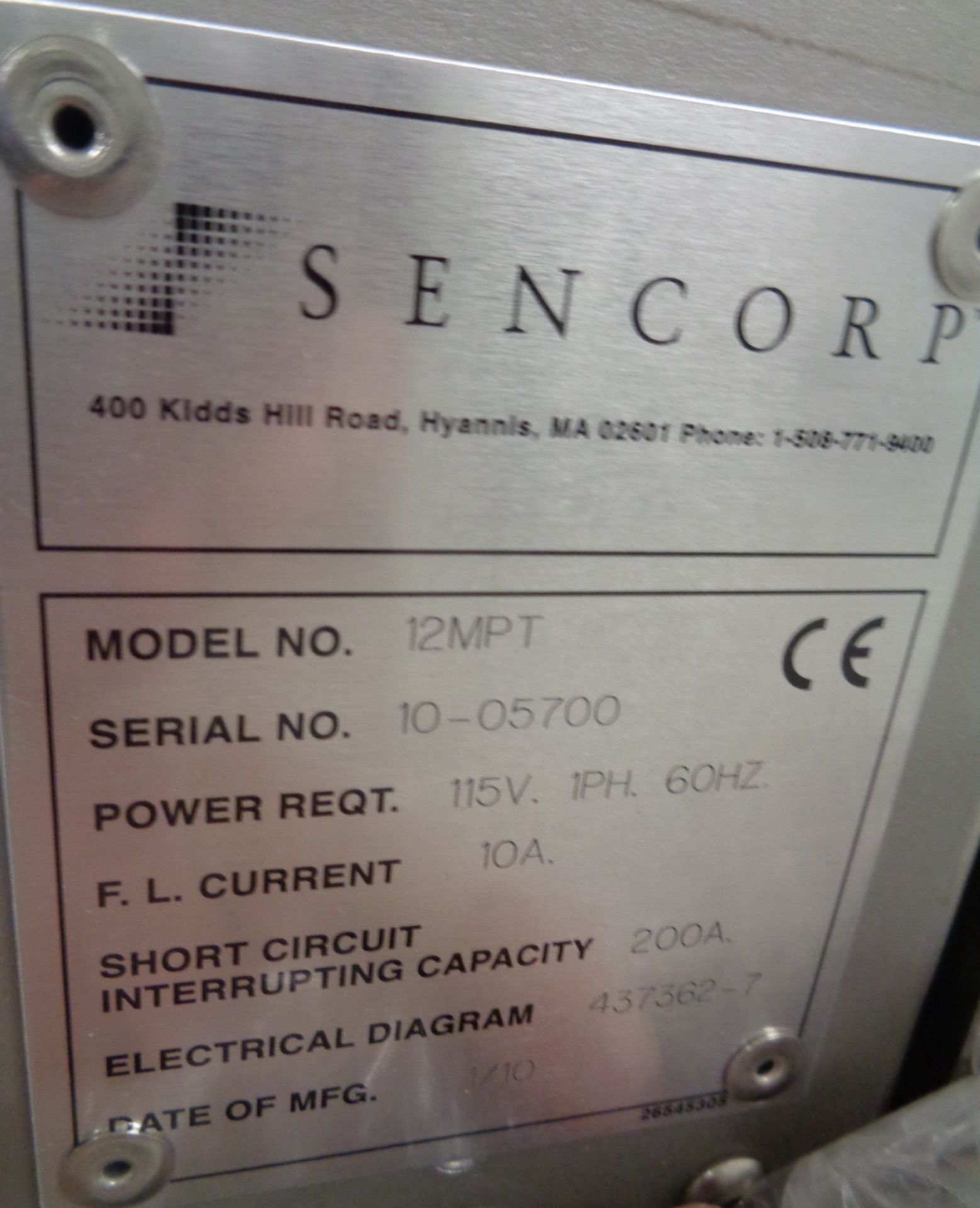 Unused Sencorp Foil and Tyvek Pouch Sealer, Model 12MPT, S/N 10-05700, w/ Model UCB/2 Control Panel - Image 6 of 8
