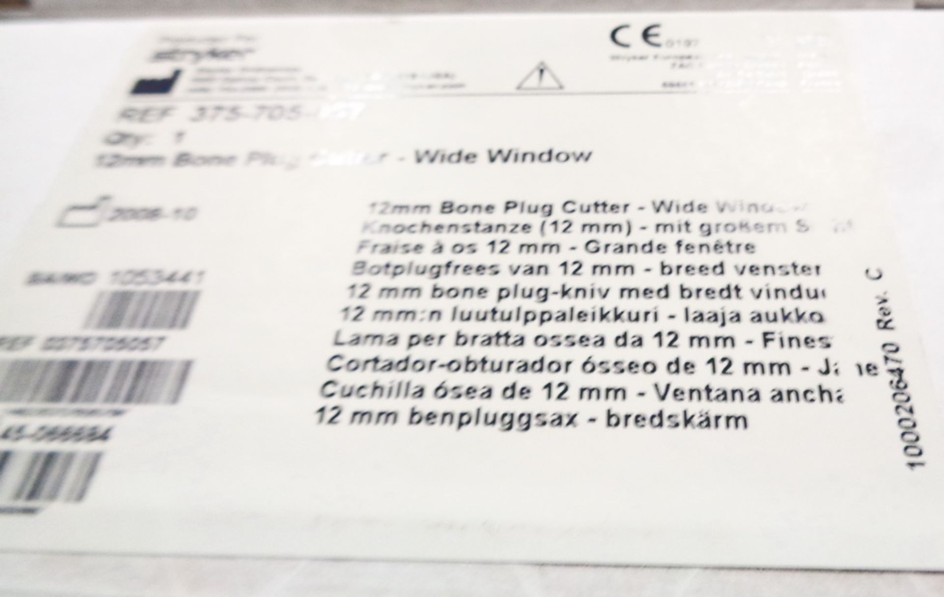 (12) Boxes of Stryker 12 mm Bone Plug Cutter, wide window, Product # 375-705-057 - Image 2 of 3