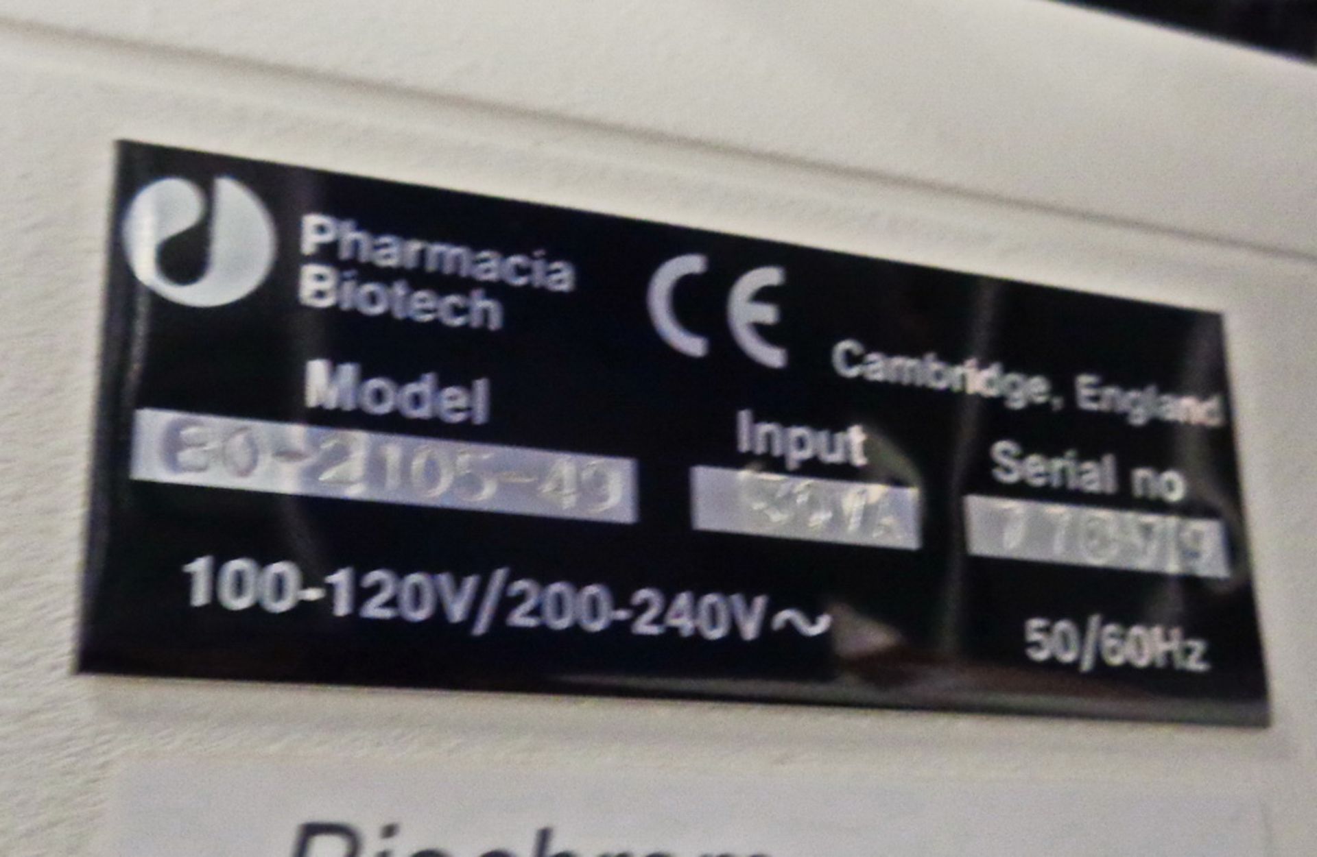 Pharmacia Biotech Temperature Control Unit, Model EO-2105-49, S/N 778-719 - Image 2 of 2