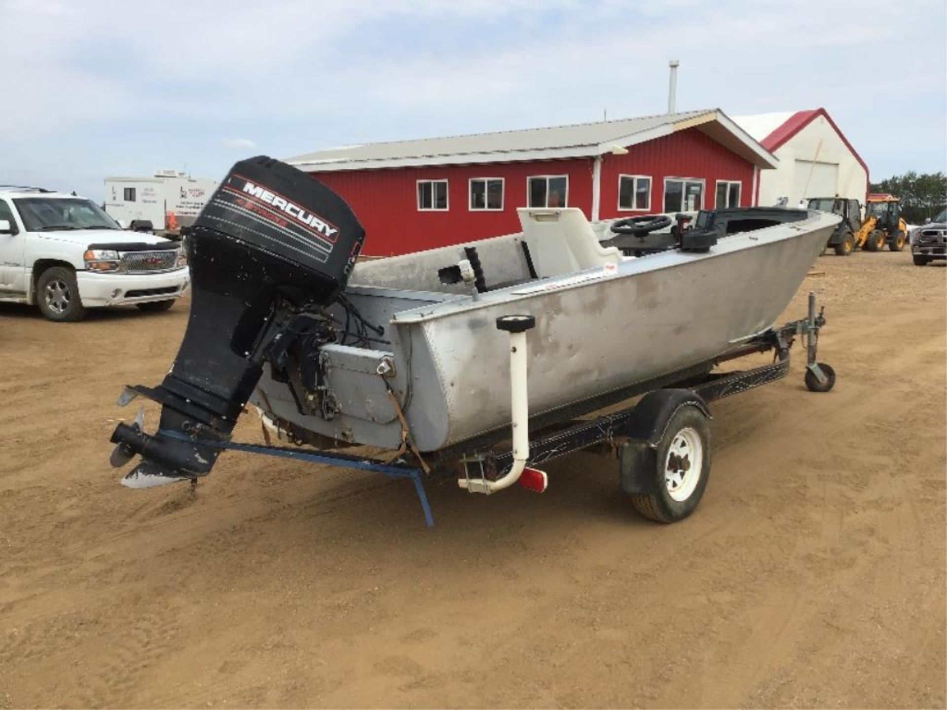 16Ft Aluminum Boat & Trailer w/50hp Mercury 4-Stroke Kicker VIN or Reg Not Available for Boat &