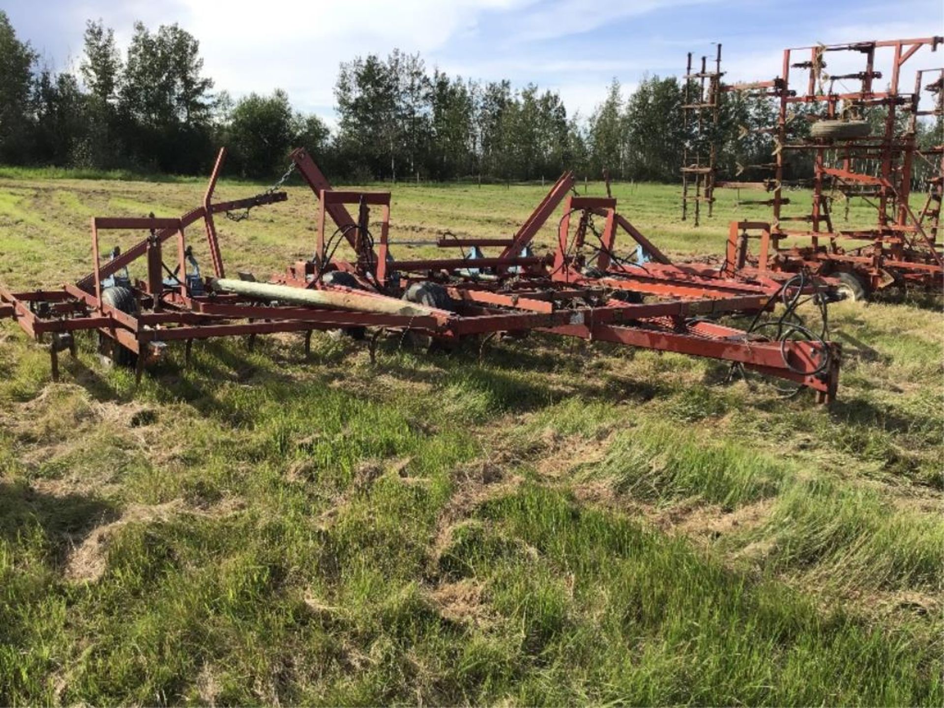 29Ft IH 4500 Vibrashank Cultivator Mounted Harrows, Rear Hitch, 6in spacing, 9in Sweeps