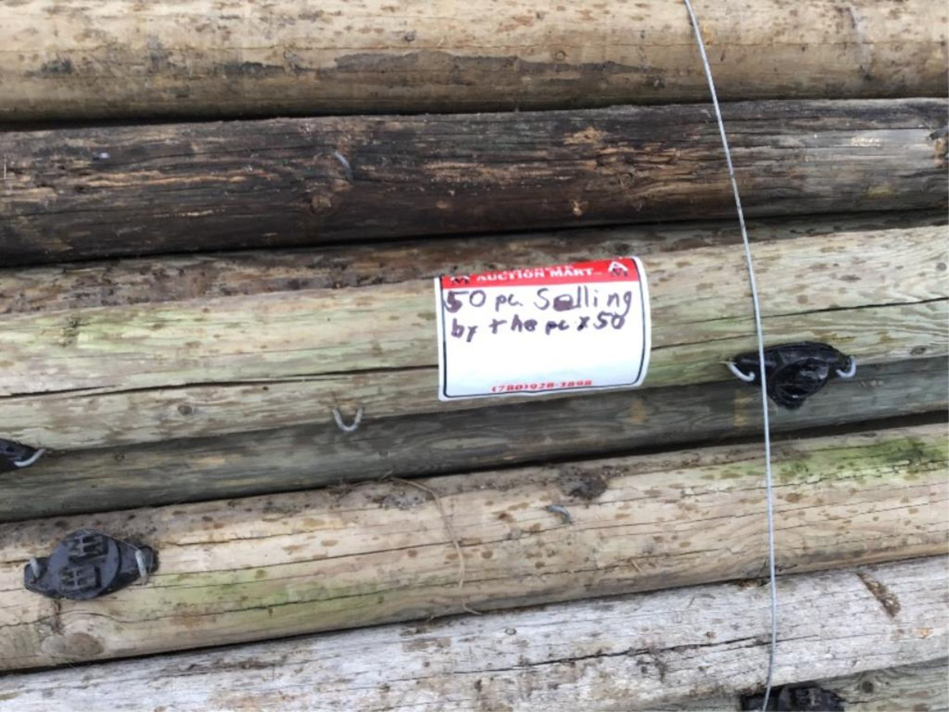 50pc of 3-4in X 7Ft Fence Posts Selling by the pc X 50. - Image 2 of 2