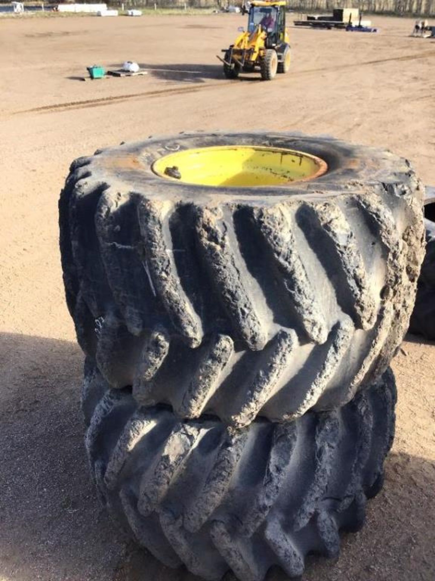 (2) Skidder Tires on Rims to fit 748 John Deere Lot # 178, 179 & 180 Selling on Choice.