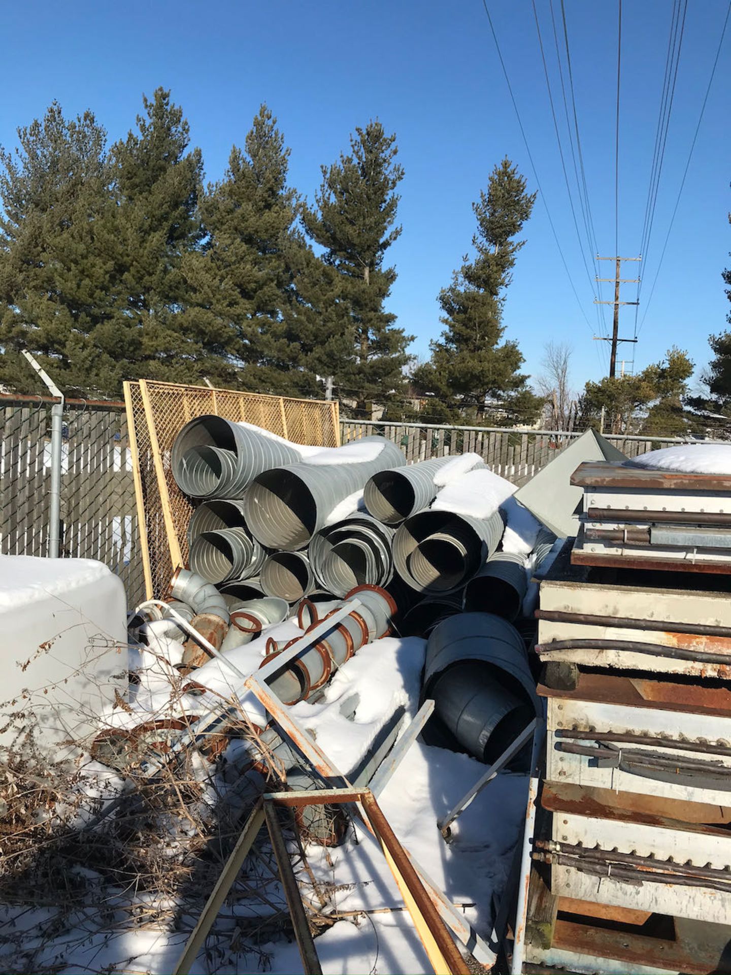 Duct work, dump bins out back for parts or scrap - Image 2 of 8