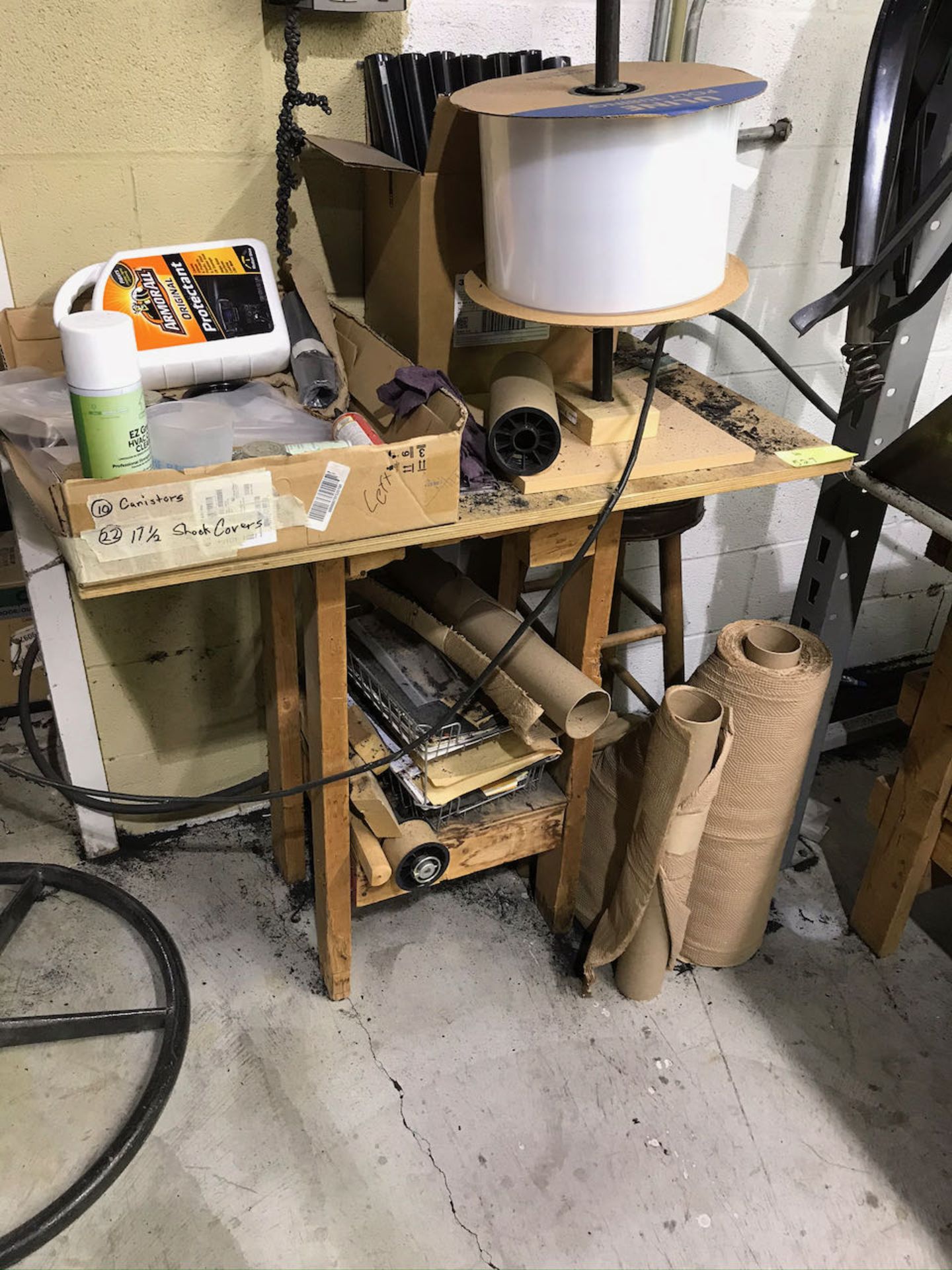 Small work tables with misc. supplies