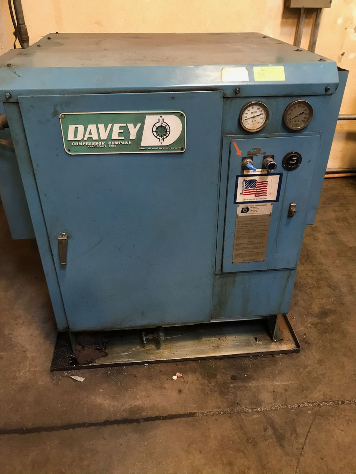 Davey Rotary Screw Air Compressor & Airtek Model 408Q Aftercooler