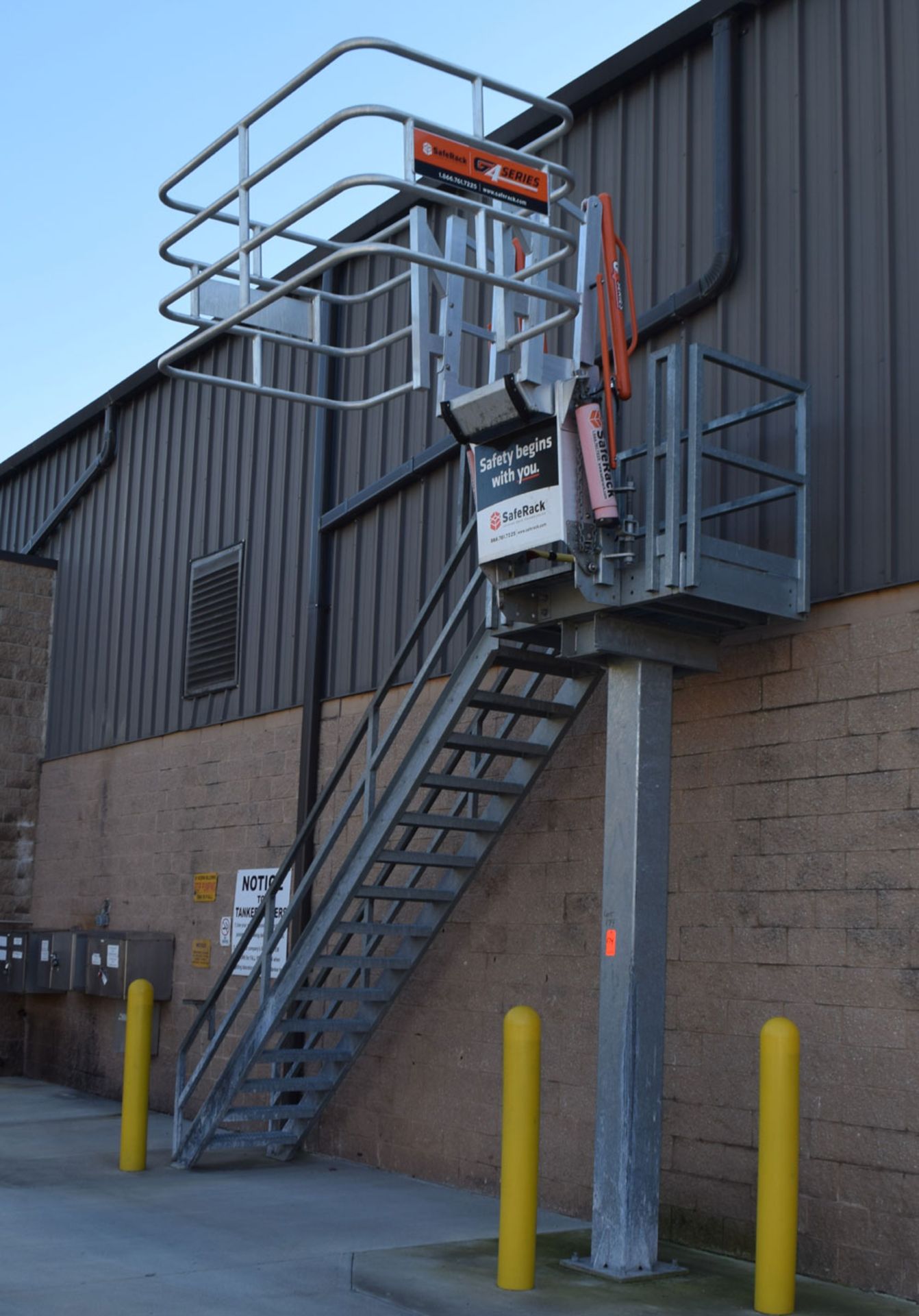 SafeRack G4 Series Tanker Loading/Washout Gangway. Approximate 12' Tall with Stairs. (Outside by - Image 2 of 6