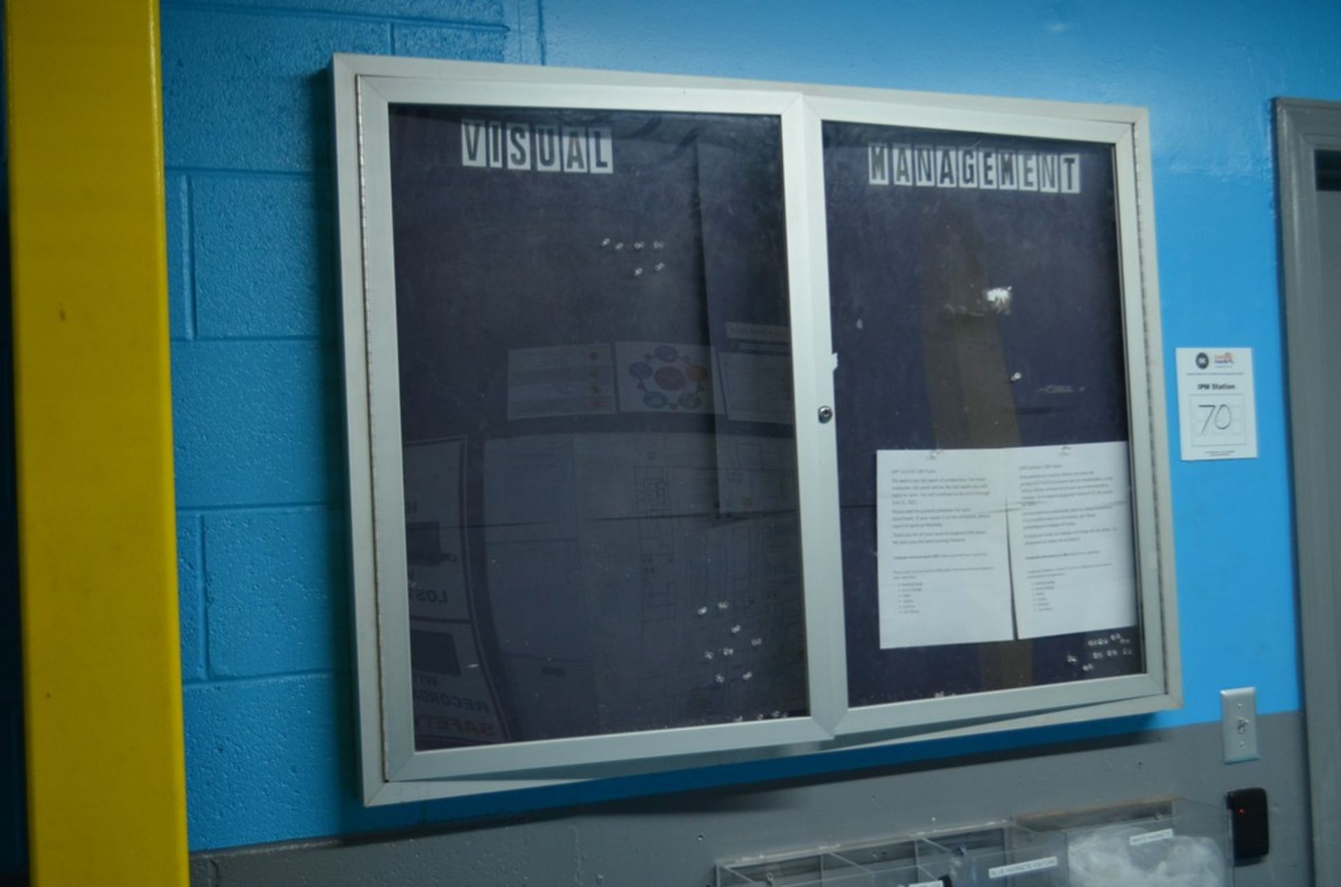 (3) Assorted Glass Door Bulletin Boards; Location in Plant: Outside Main Offices - Image 2 of 3