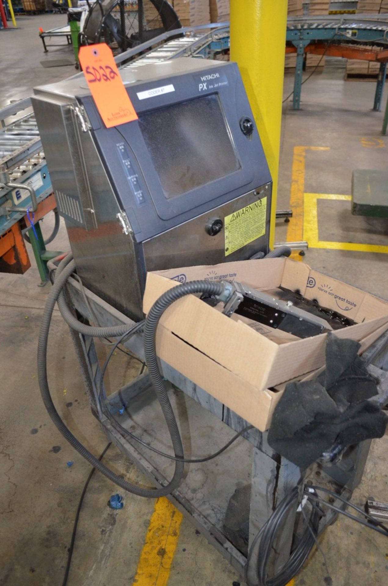 Hitachi PX Ink Jet Coder with Cart (Coder 7); Location in Plant: Variety Packaging Building