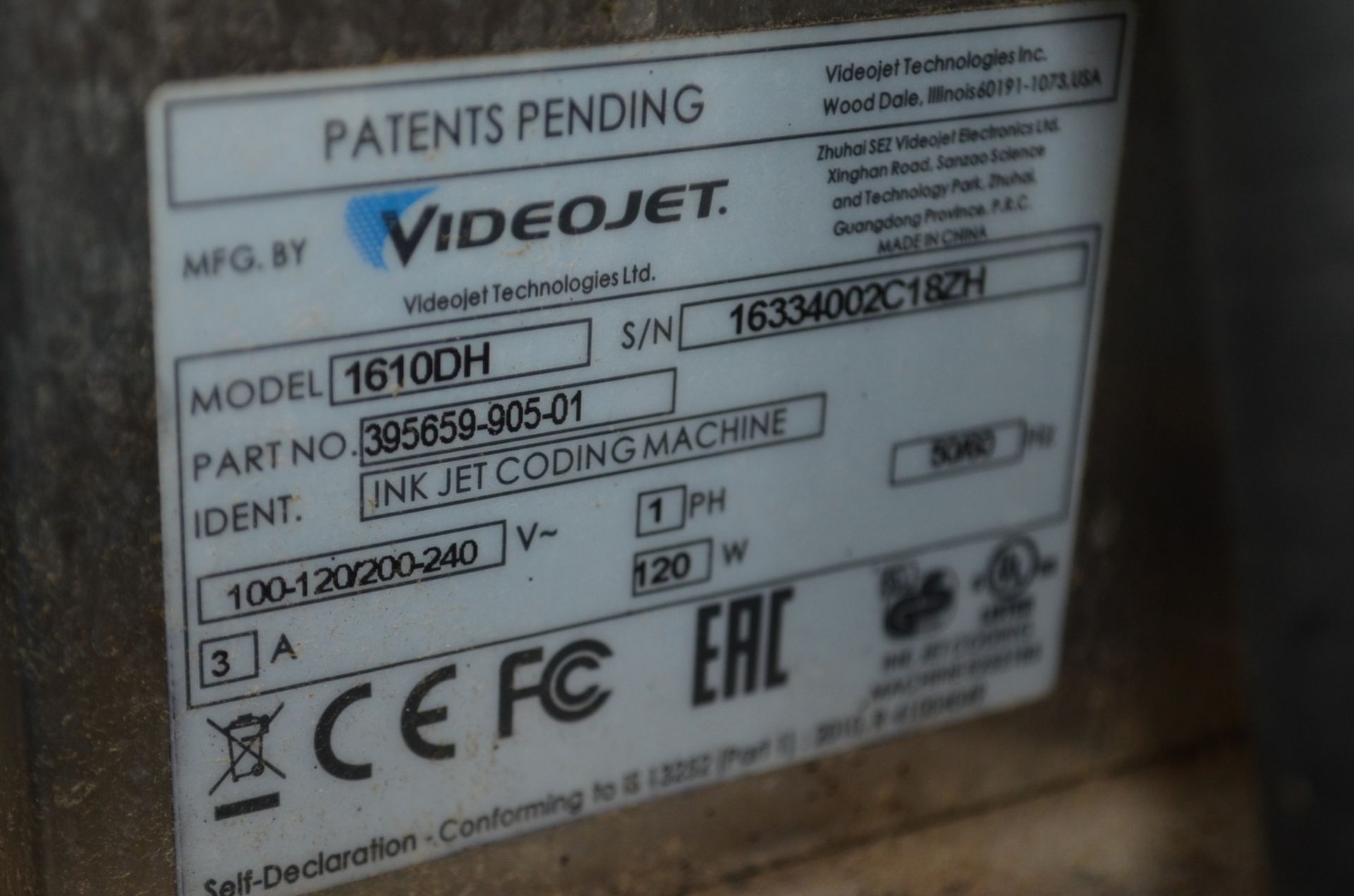 (1) Videojet 1610 2-Head Inkjet Coder - Image 5 of 5