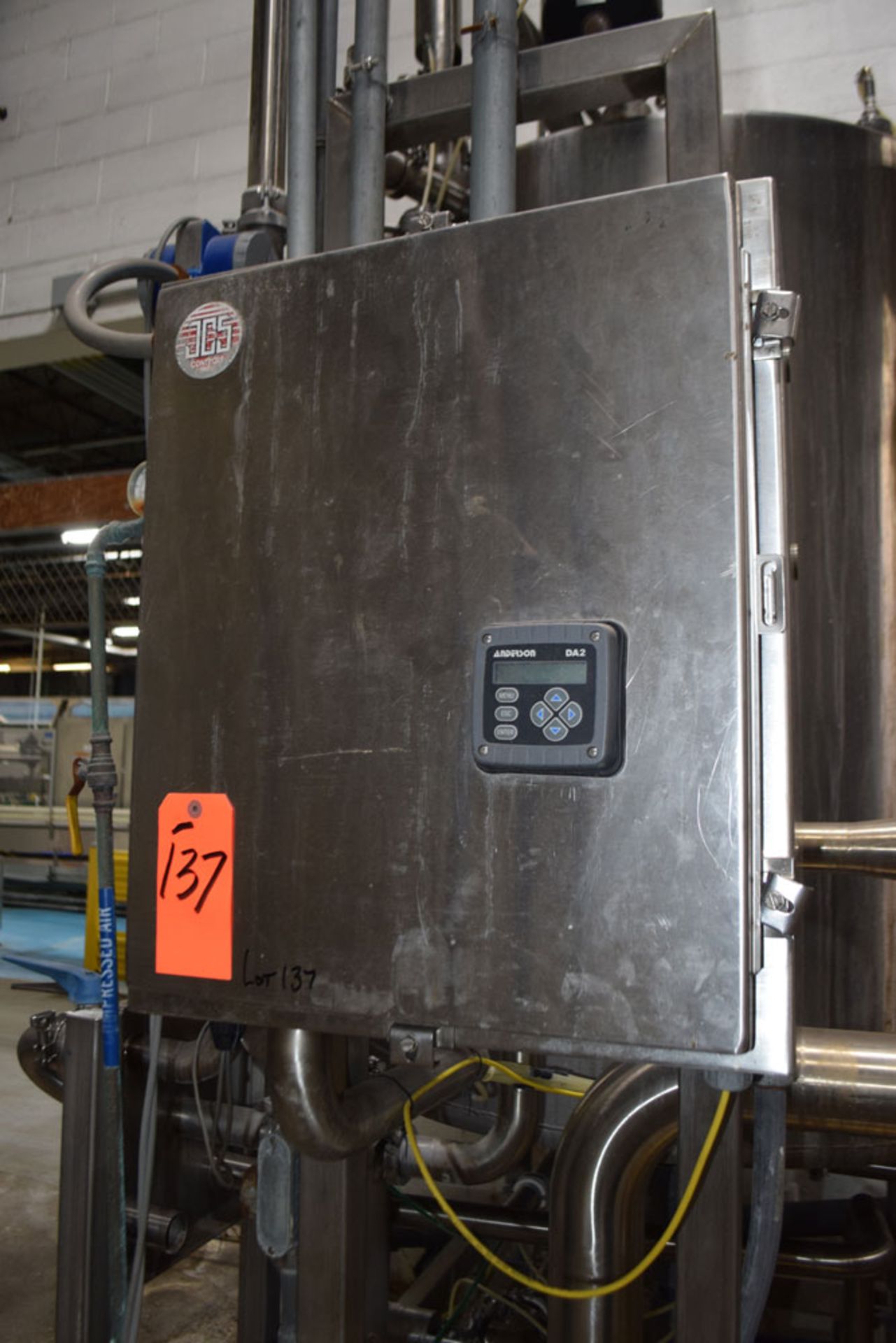 Complete Skid Mounted Two Tank CIP System Including Approximate 200 Gallon Stainless Steel Closed - Image 9 of 14