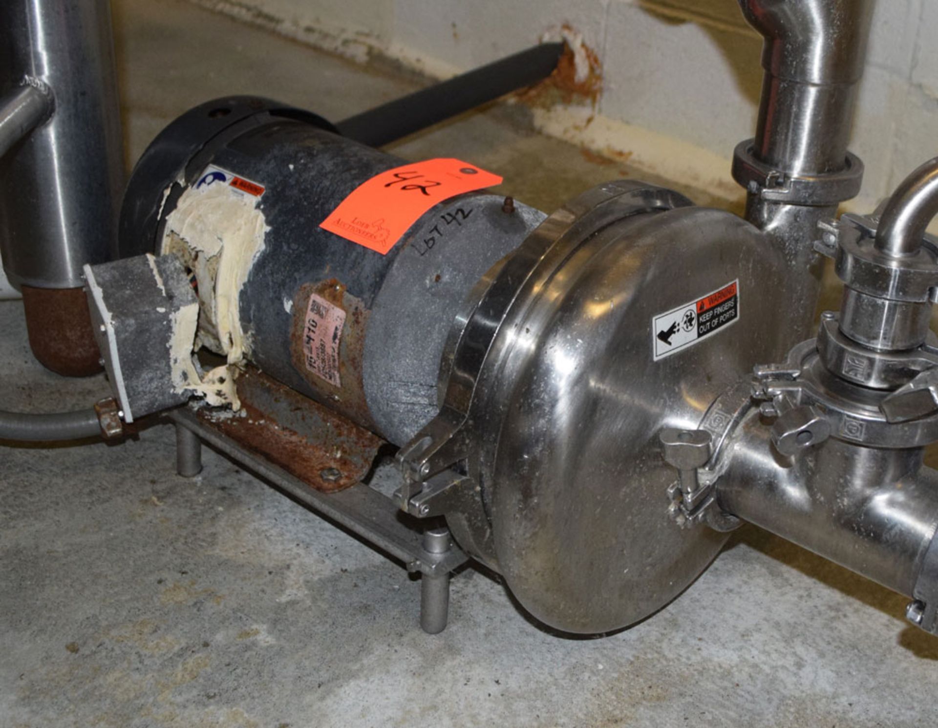 Waukesha 2085 Stainless Steel Centrifugal Pump with (Approx) 10 HP Motor; s/n: 465904 (2008) -