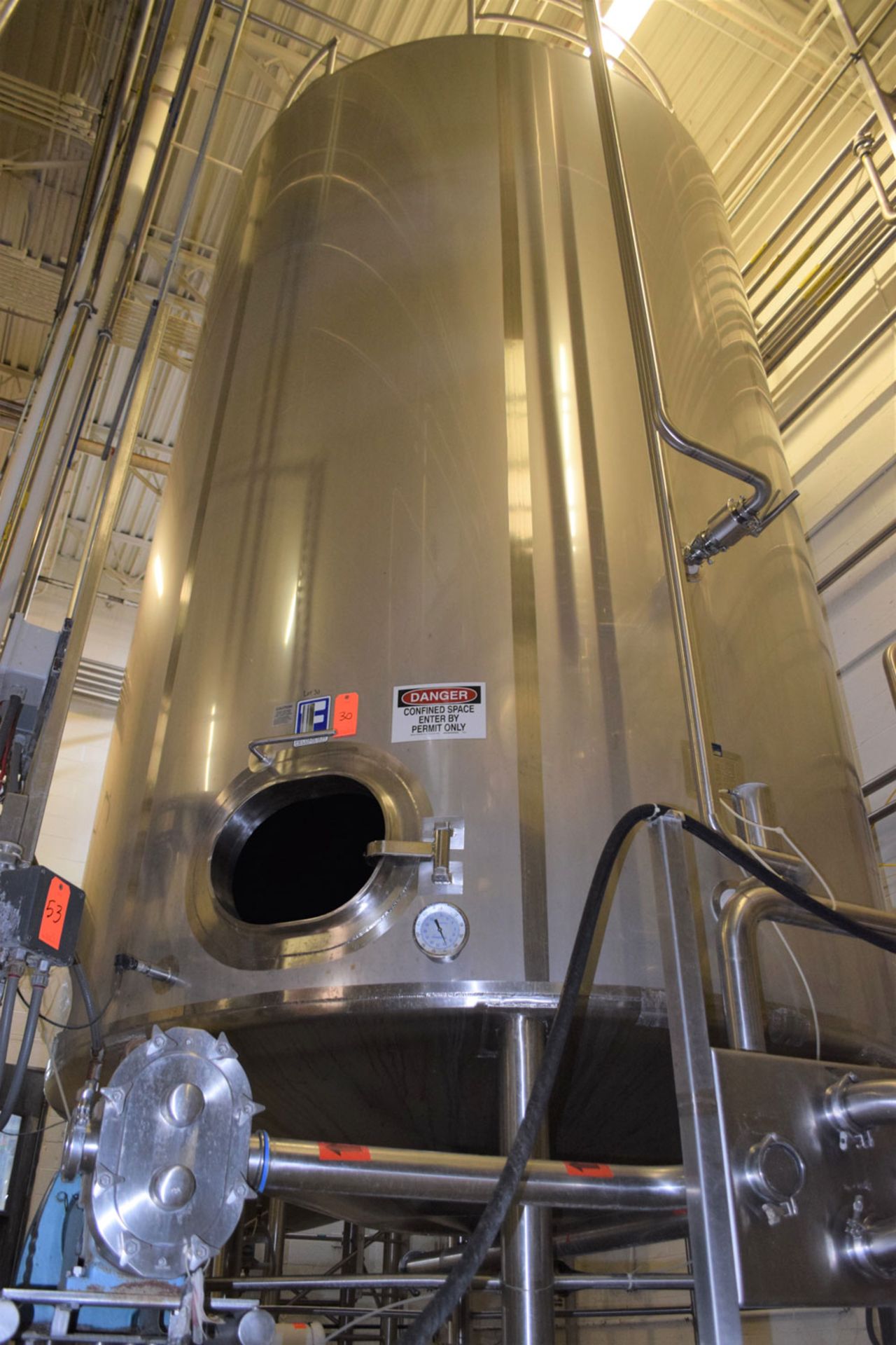 7,500 Gallon Capacity, Feldmeier E115107 Stainless Steel, Vertical, Jacketed Mixing Tank, Closed - Image 3 of 9