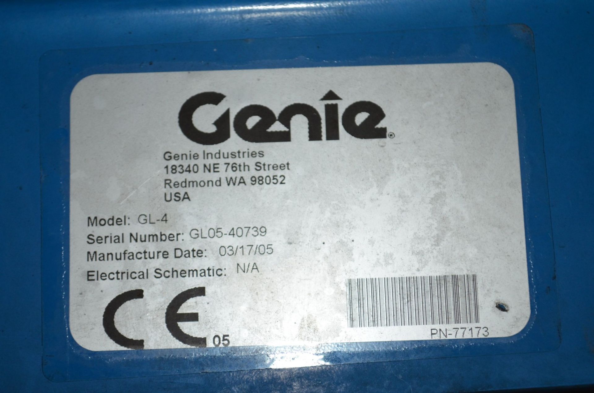 Genie GL4 500 lb Capacity Material Lift; Location in Plant: Line 1 Depalletizer Area - Image 3 of 3