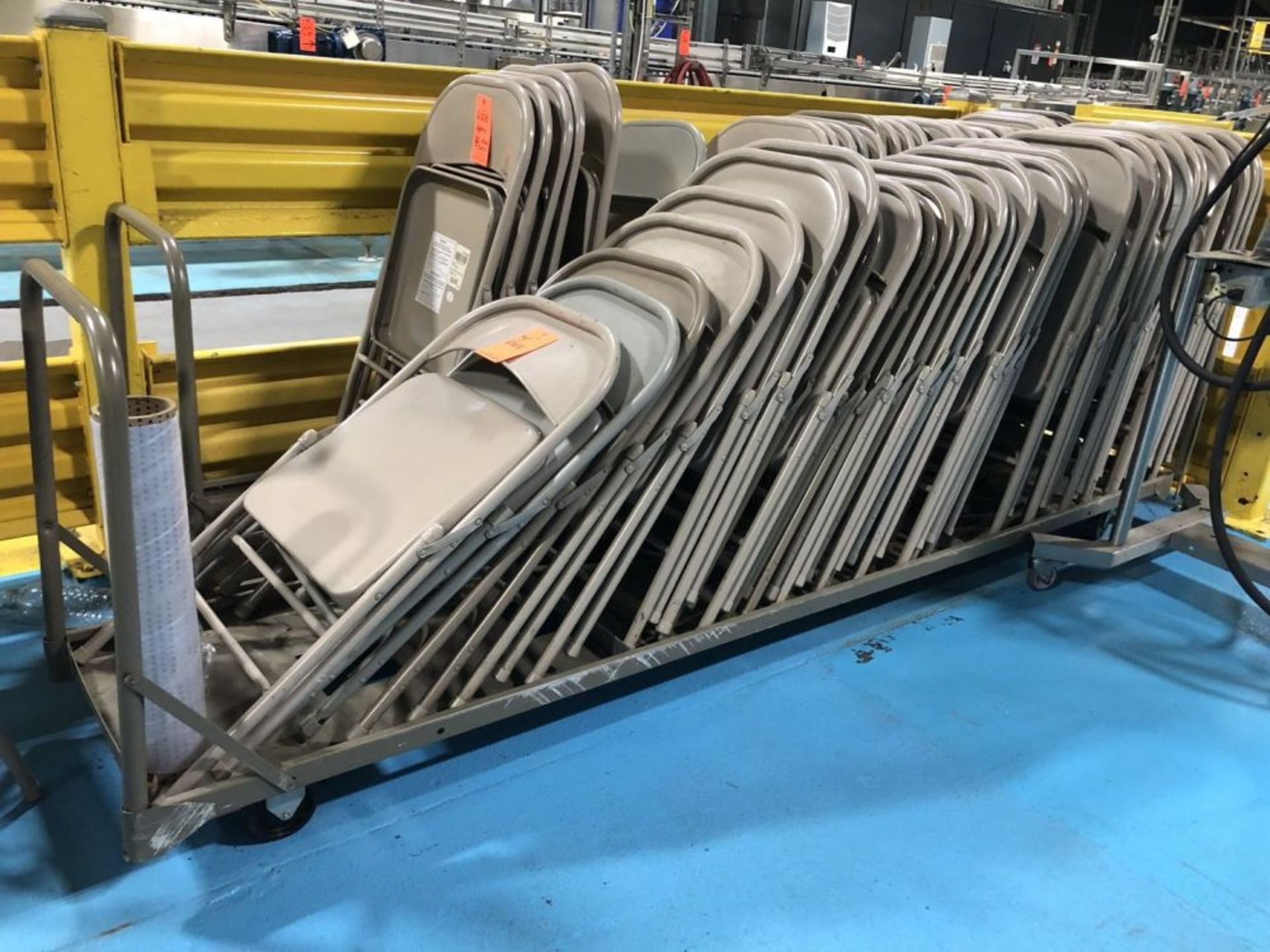 Approx. (90) Folding Metal Chairs with (2) Storage Carts. Location in Plant: Main Building - Image 2 of 2