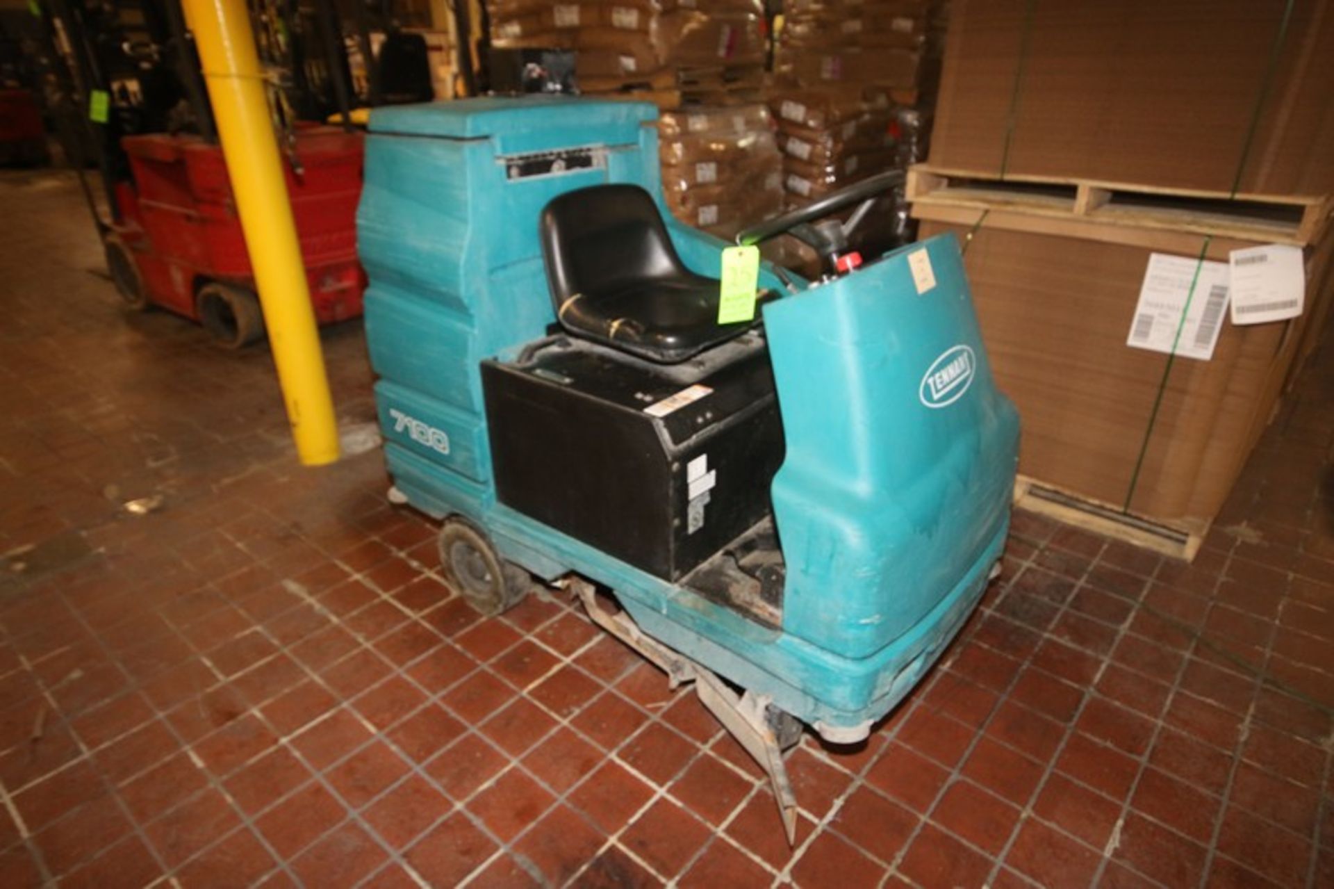 Tennant Sit-Down Electric Floor Scrubber, M/N 7100, S/N 7100-10367336, with 36 Volt Battery (LOCATED