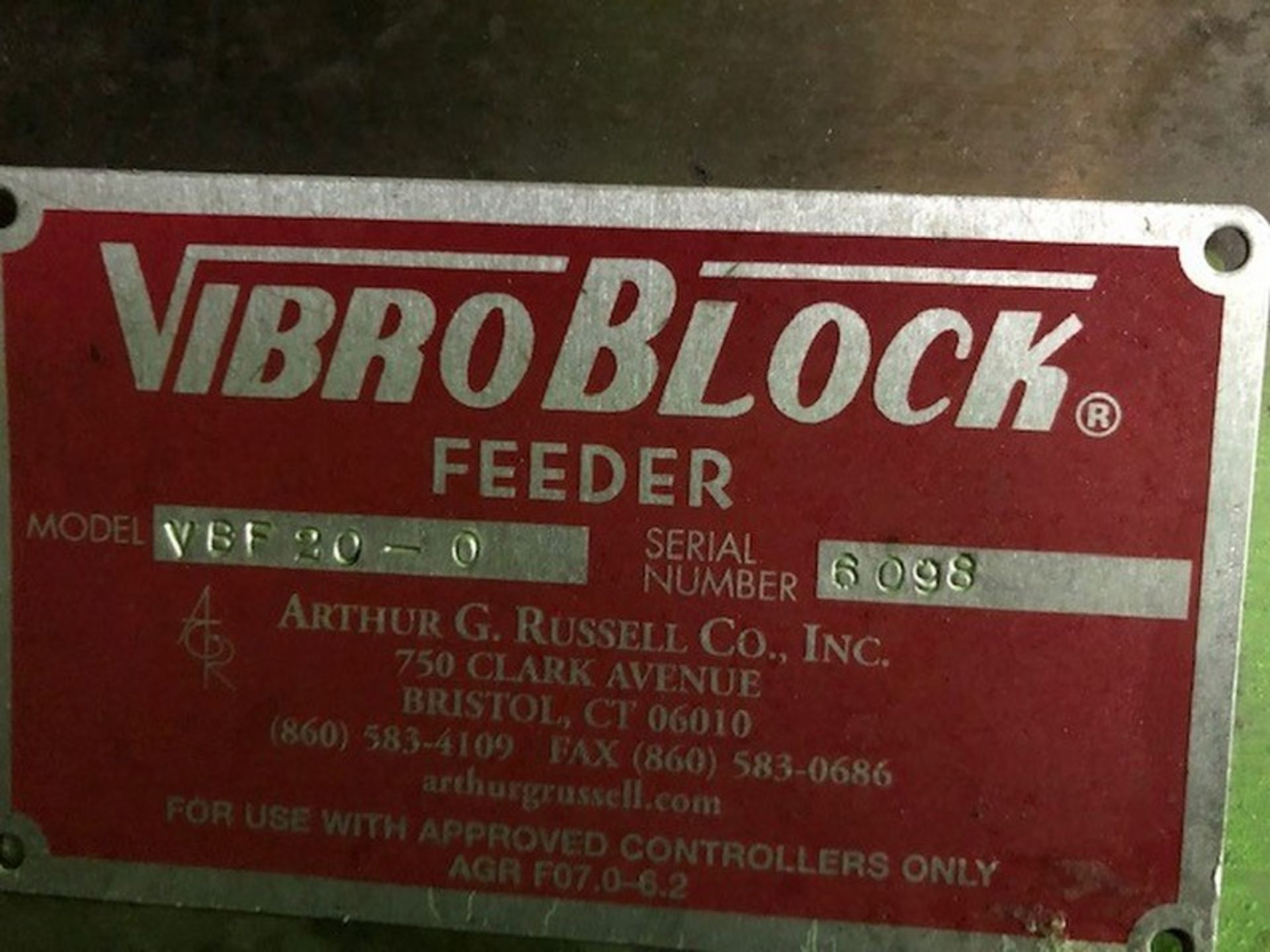 Arthur G. Russel S/S VibroBlock Feeder, M/N VFB - Image 5 of 5