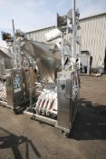 Raque S/S 4-Piston Filler, M/N PF2.5-4, S/N 1000164, with Hopper, 460 Volts, 3 Phase, Mounted on