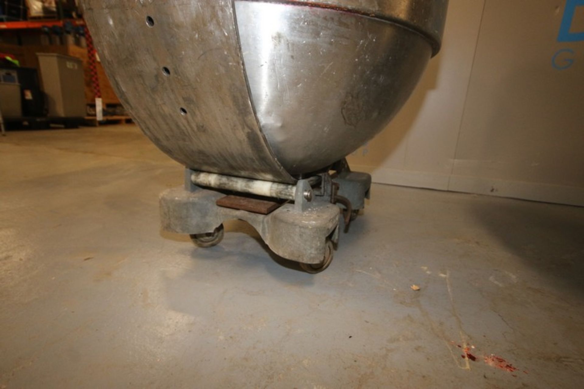 S/S Mixing Bowl, Internal Dims.:  Aprox. 32-1/2" Dia. x 26-1/2" Deep, Mounted on Portable Cart ( - Image 5 of 8