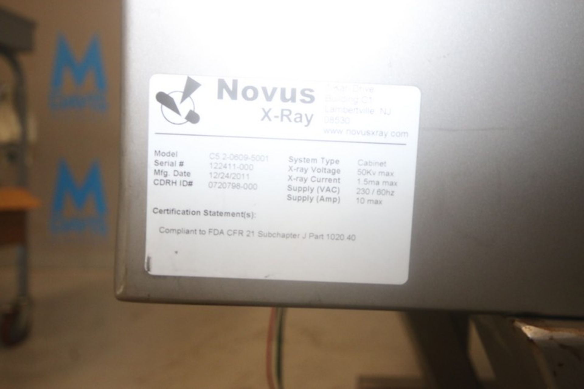 2011 Norvus X-Ray, M/N C5 2-0609-5001, S/N122411-000, 230 Volts, with Aprox. 6" W Belt, with - Image 7 of 7