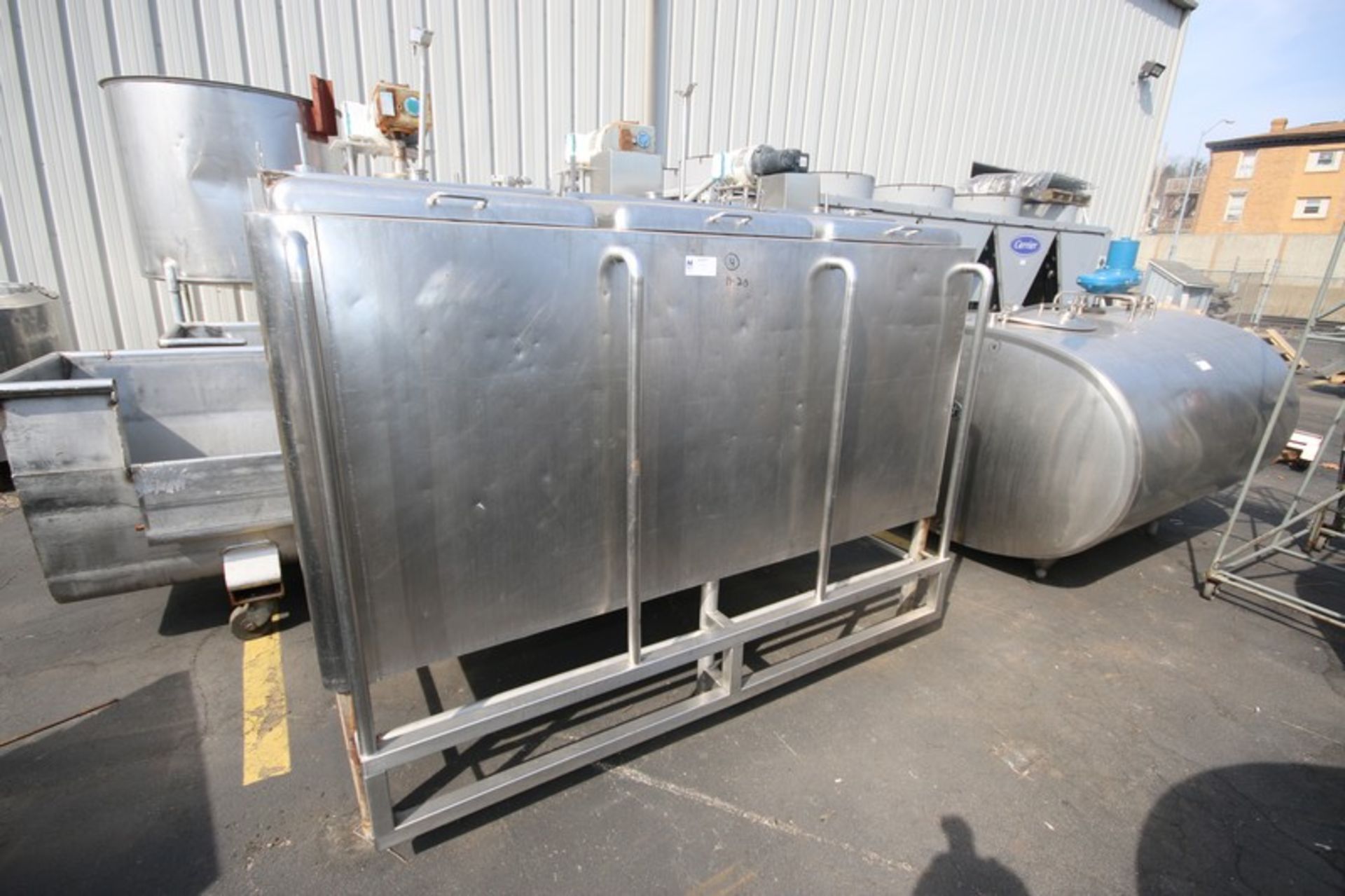 3-Compartment @ Aprox. 170 Gal. Insulated Mix Tank, Internal Compartment Dims.: Aprox. 27" L x 35" W