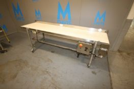 MK North America Straight Section of Conveyor,with S/S Back Splash, Overall Dims.: Aprox. 8' L x