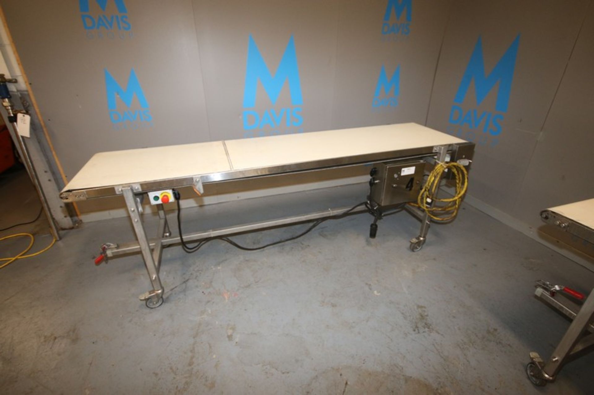 Straight Section of Conveyor,Overall Dims.: Aprox. 8' L x 23-1/4" W Belt, Mounted on S/S Portable