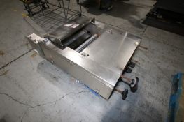 Moline 23-1/2" W S/S Guillotine, with Aprox.24-1/2" L x 8-1/2" W Cutting Table, Mounted on S/S Frame
