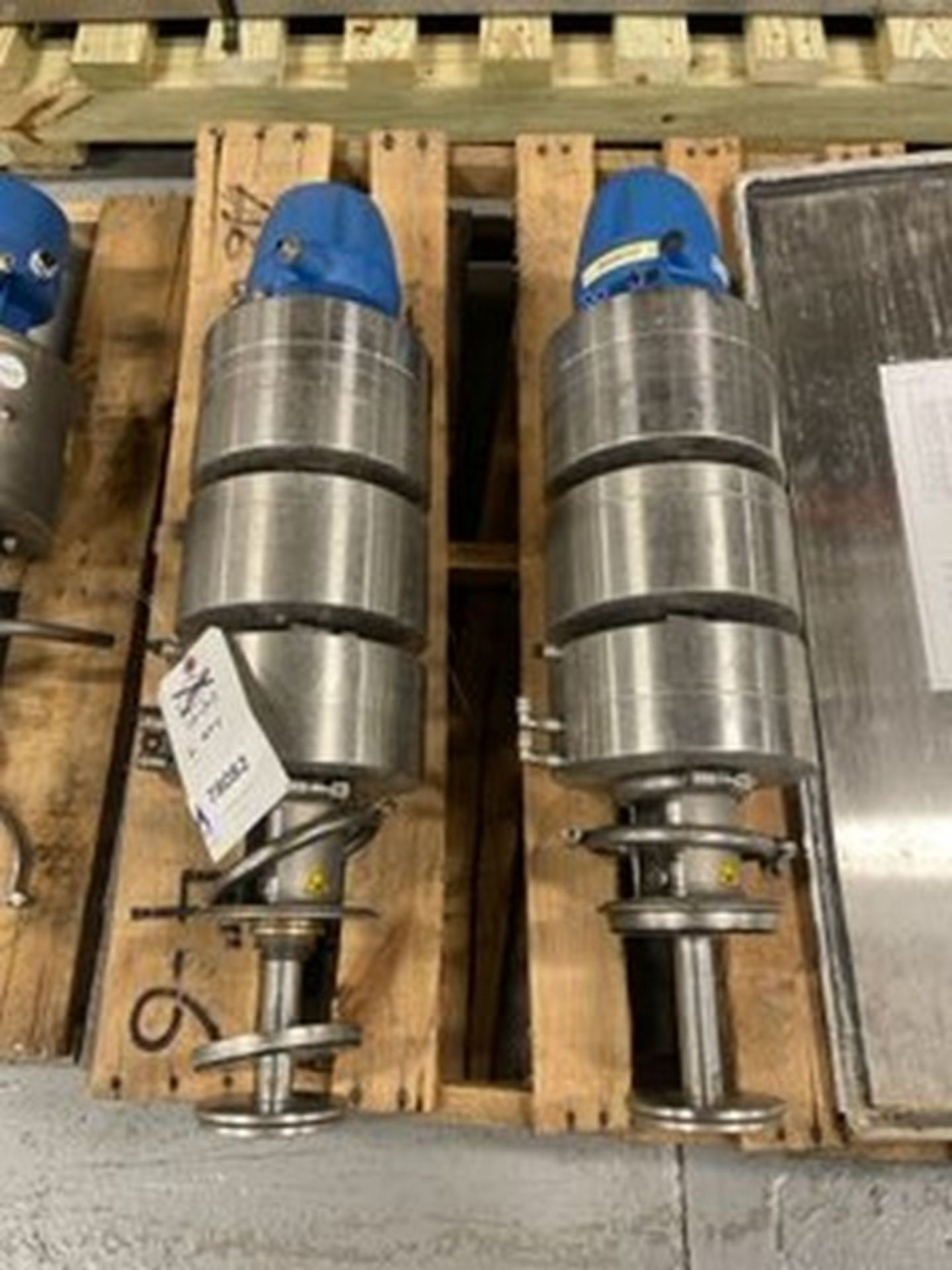 (2) GEA Assorted Aprox. 6" S/S Air ValvesActuators with Think Tops (NOTE: Bodies Not Included;
