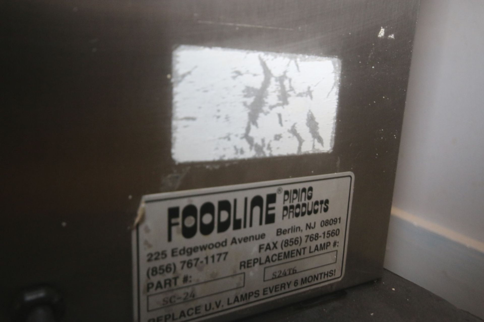 Foodline UV Lights with S/S Duct, Part #:  SC-24, Replacement Lamp:  S24T6, with Spare Piping & - Image 4 of 7