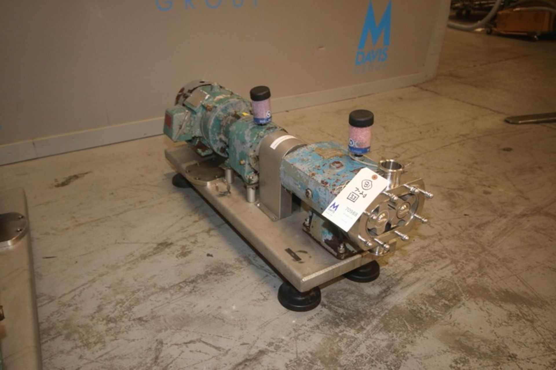 Tri-Clover 3 hp Positive Displacement Pump, M/N TC1P3NLD, with Aprox. 2" Clamp Type Head, with