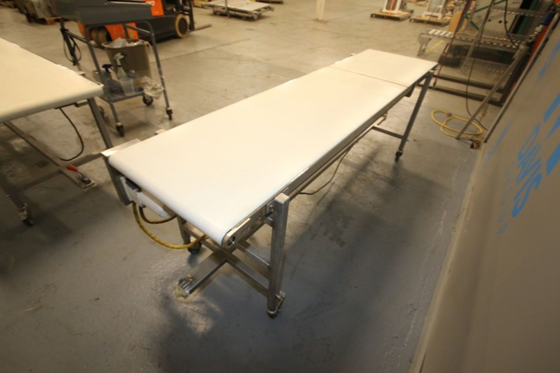 Straight Section of Conveyor,Overall Dims.: Aprox. 8' L x 23-1/4" W Belt, Mounted on S/S Portable - Image 4 of 5