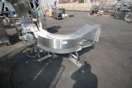 Friesen's S/S 180 Degree Conveyor,S/N 79943, with Slight Incline, with Aprox.8" W Plastic Belt,