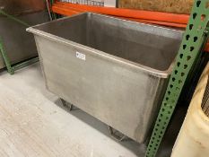 S/S Single Wall Tote, Internal Dims.: Aprox. 53" L x 35-1/2" W x 32" Deep, Mounted on S/S Legs (