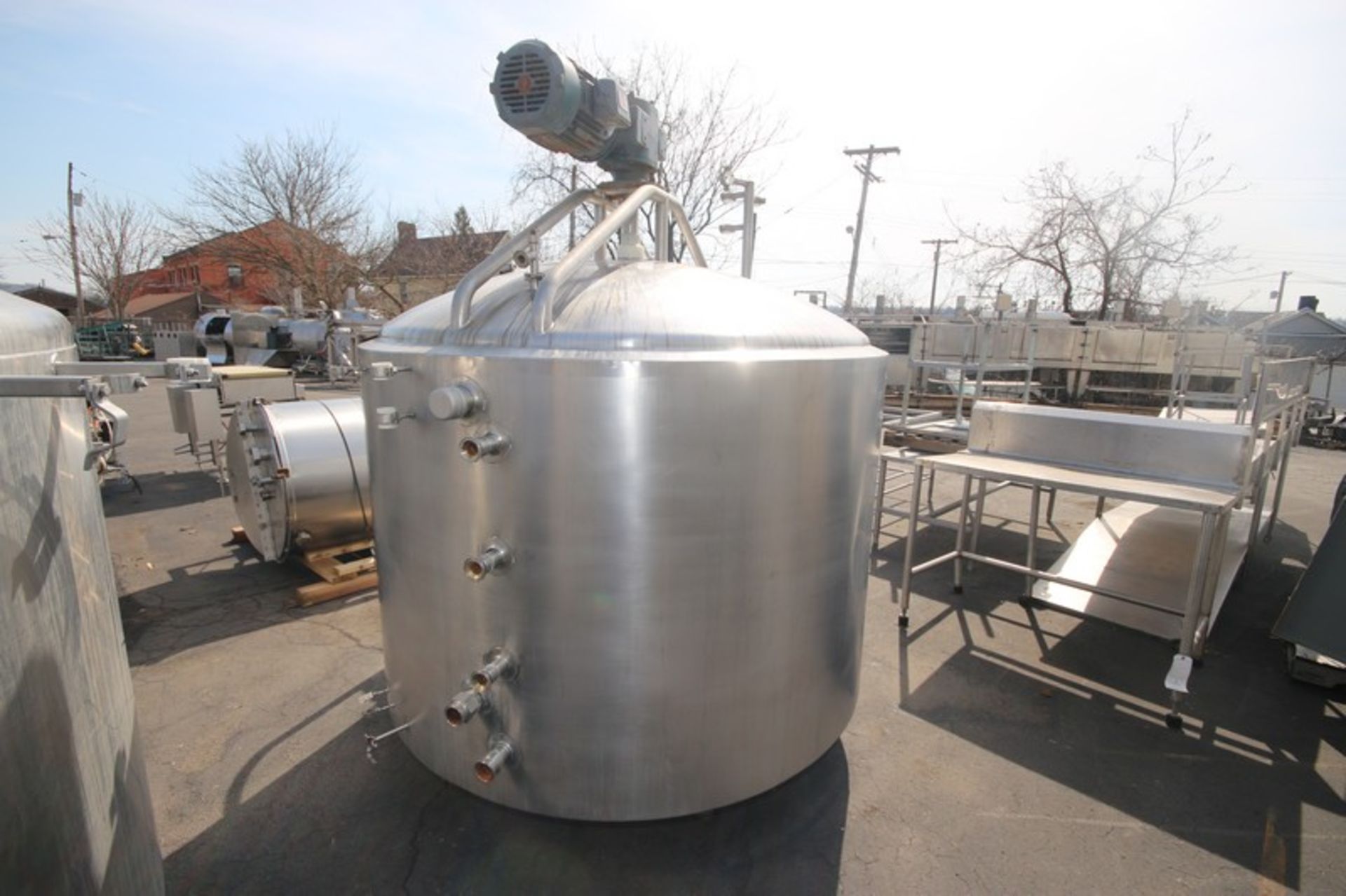 DCI 600 Gal. Dome Jacketed Processor, Dome Top/Slope Bottom, Tank Dims.: Aprox. 69" Dia. x 48" H, - Image 3 of 13