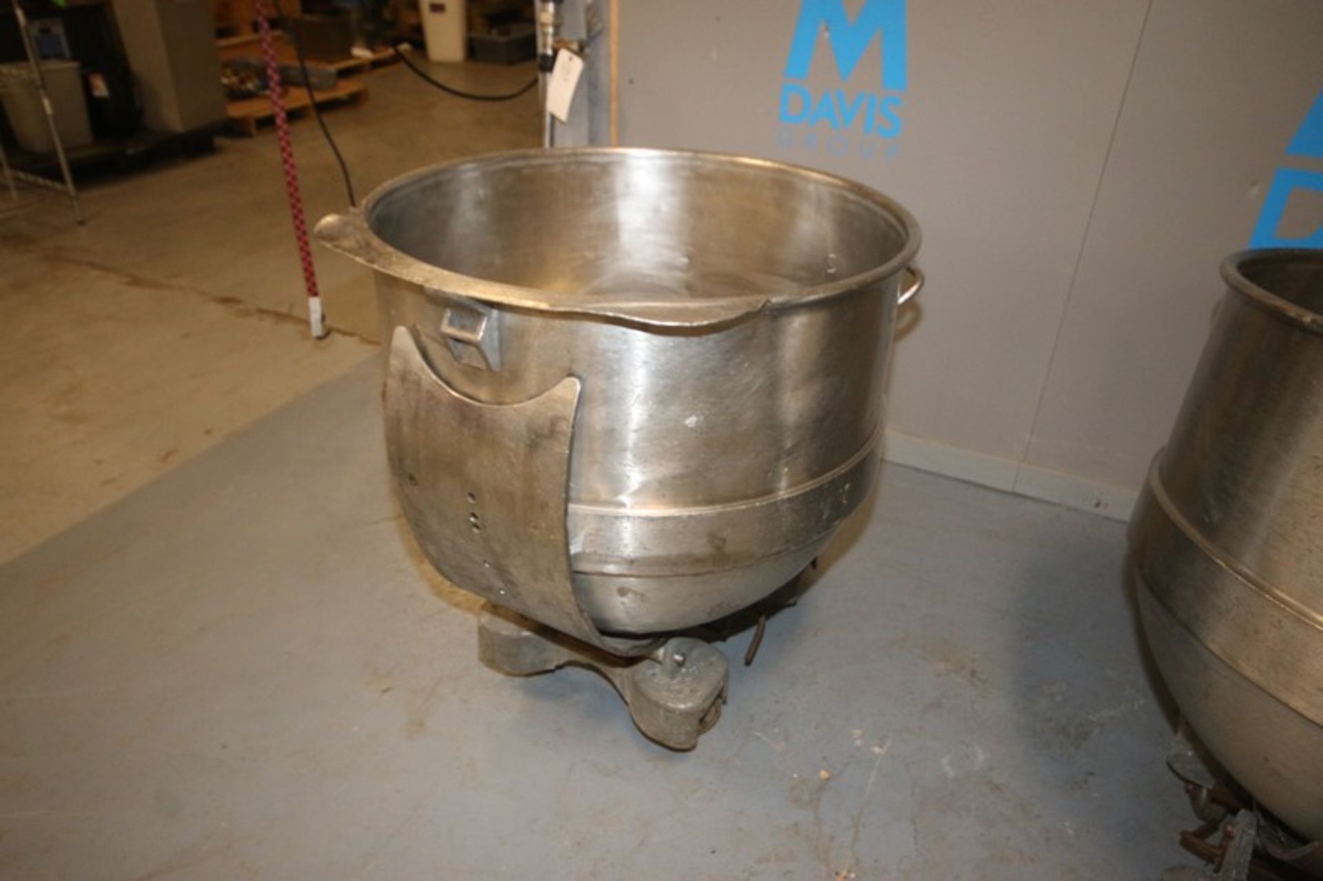 S/S Mixing Bowl, Internal Dims.:  Aprox. 32-1/2" Dia. x 26-1/2" Deep, Mounted on Portable Cart ( - Image 3 of 8