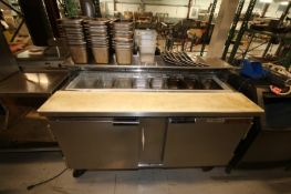 Beverage - Air 60” 2 - Door S/S Sandwich PrepTable, Model SP-60-16, SN Mounted on Casters, R134A,