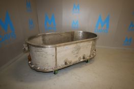 S/S Portable Tub, Internal Dims.: Aprox. 83-1/2"L x 41-1/2" W x 25" Deep, Mounted on Casters (INV#