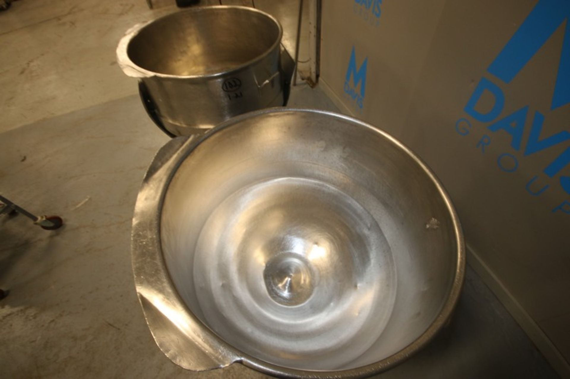 S/S Mixing Bowl, Internal Dims.:  Aprox. 32-1/2" Dia. x 26-1/2" Deep, Mounted on Portable Cart ( - Image 2 of 7