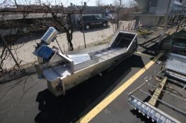 S/S Cleated Incline Conveyor,Aprox. 11' 8" L, with Aprox. 24" W Belt, Flight Spacing Aprox. 12" W,