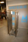 S/S Pan Racks,Overall Dims.: Aprox. 32" L x 25" W x 70" H, with Aprox. (36) Positions, Mounted on