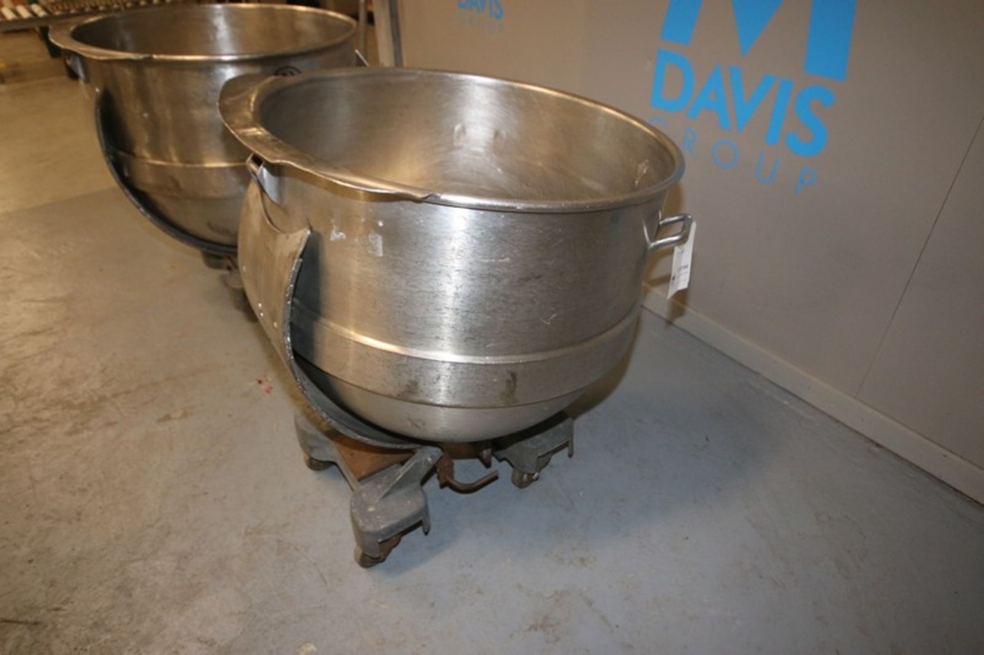 S/S Mixing Bowl, Internal Dims.:  Aprox. 32-1/2" Dia. x 26-1/2" Deep, Mounted on Portable Cart ( - Image 3 of 7