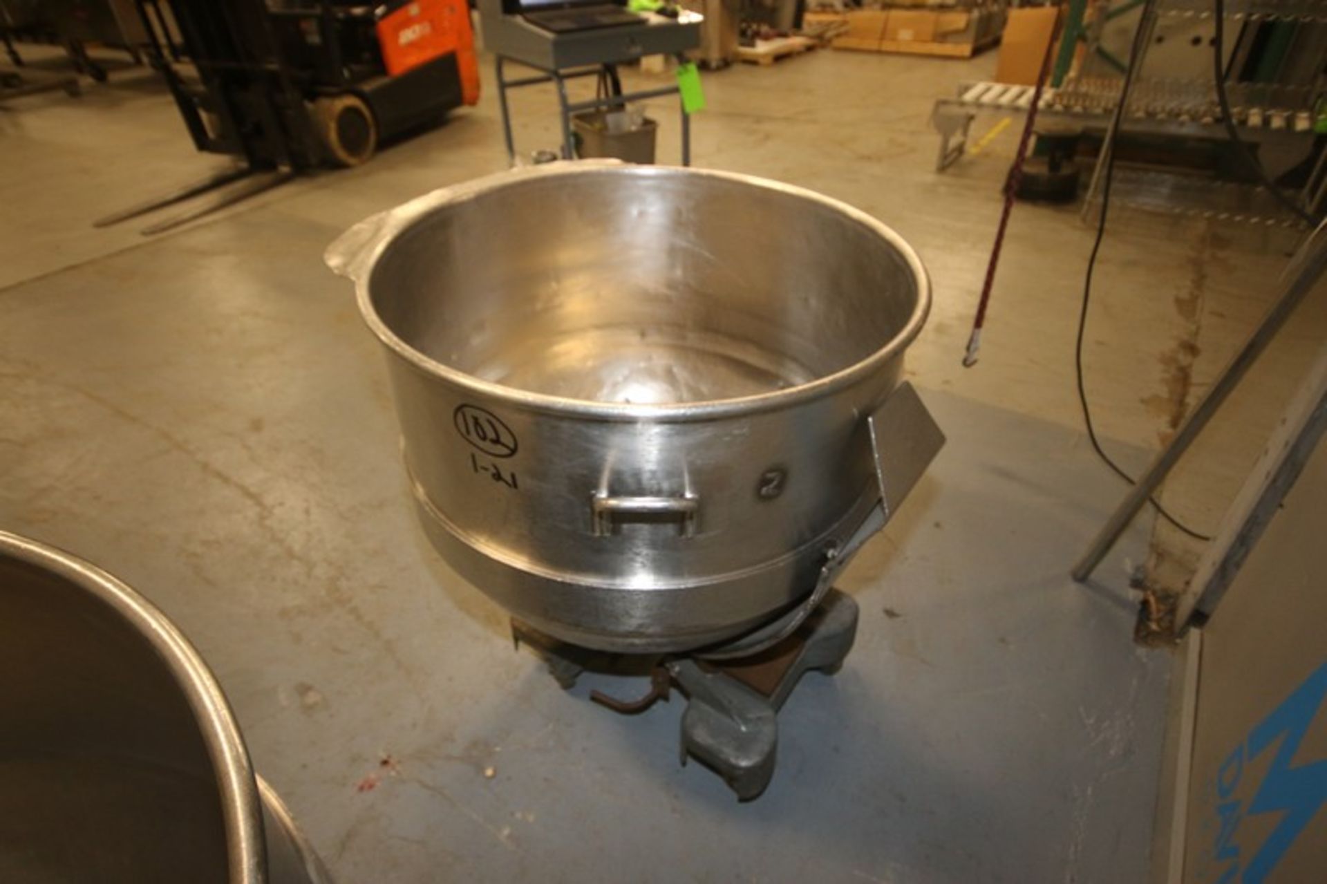 S/S Mixing Bowl, Internal Dims.:  Aprox. 32-1/2" Dia. x 26-1/2" Deep, Mounted on Portable Cart ( - Image 8 of 8