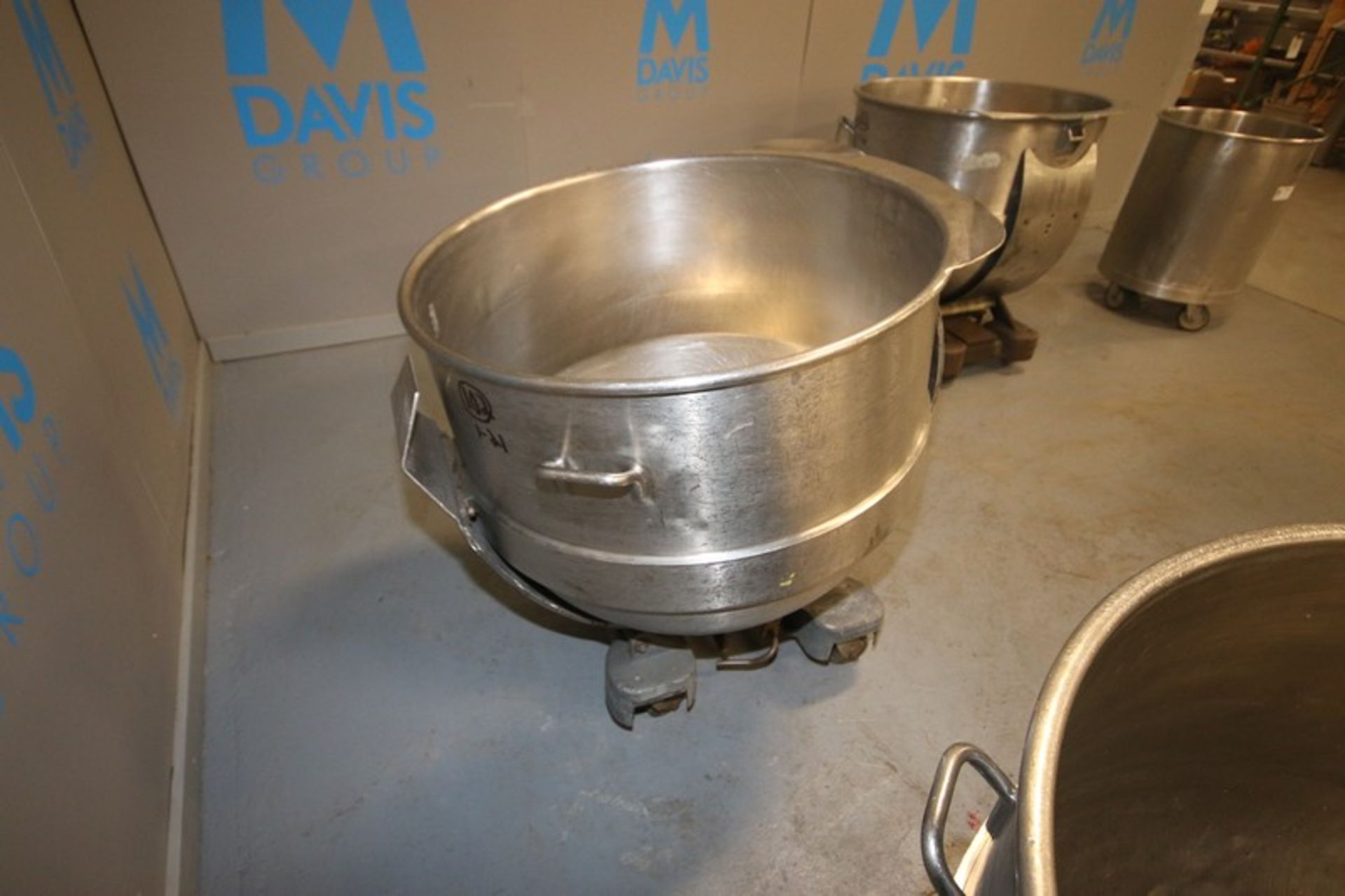 S/S Mixing Bowl, Internal Dims.:  Aprox. 32-1/2" Dia. x 26-1/2" Deep, Mounted on Portable Cart ( - Image 4 of 7