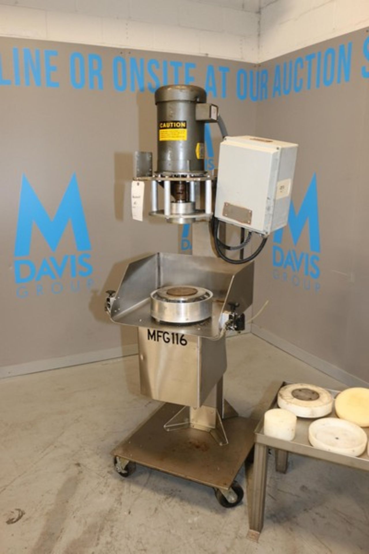 Colborne Dough Press, M/N EGS, S/N 399 92, 208V,3 Phase, with Baldor 5 hp Motor, 1725 RPM, Mounted - Image 3 of 9