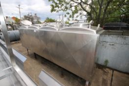 4-Compartment @ Aprox. 200 Gal. InsulatedS/S Flavor Tank, with (3) Agitation Shafts & Sprayball,