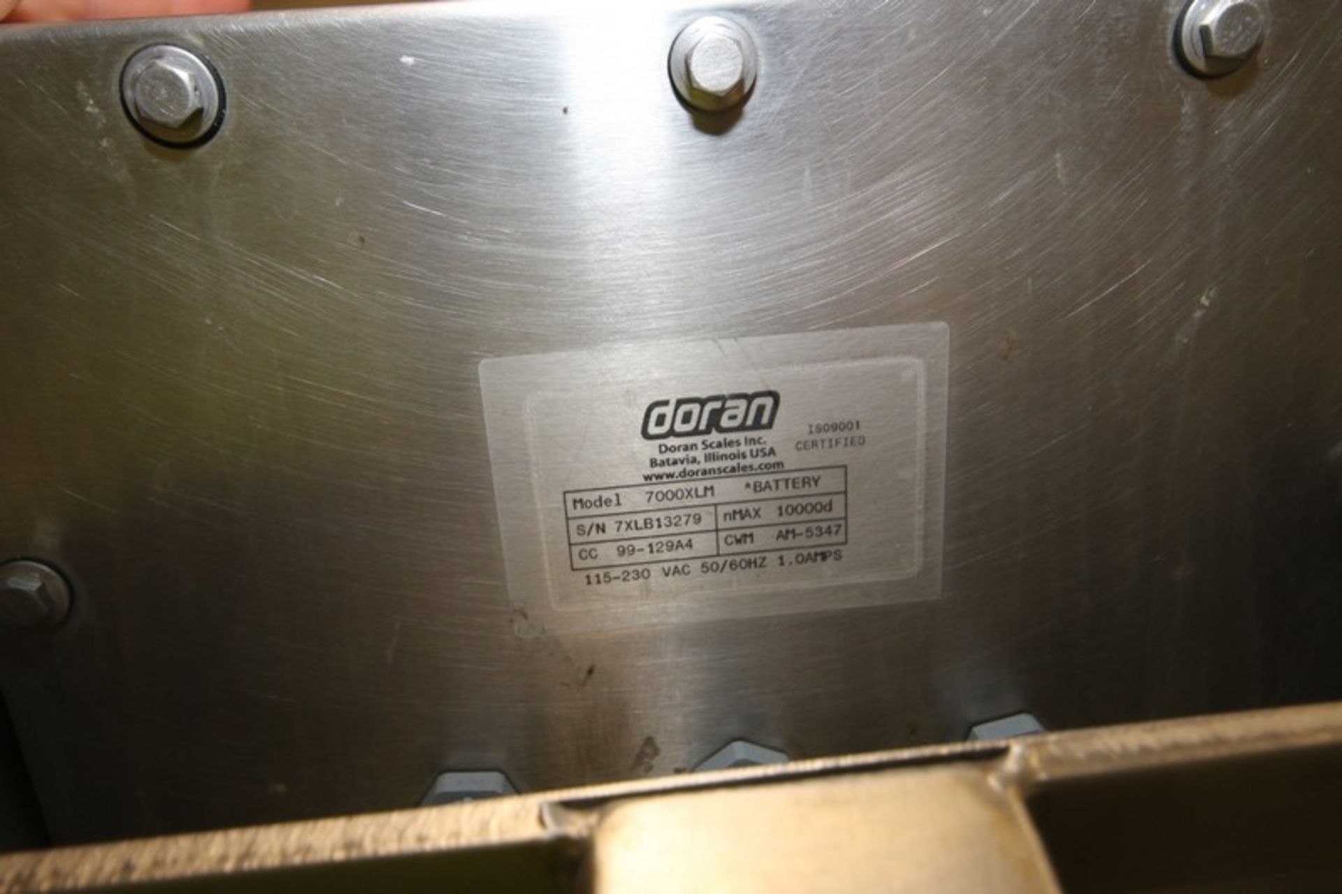 Doran S/S Digital Platform Scale,M/N 7000XLM, S/N 7XLB13279, 115-230 VAC, with S/S Platform, - Image 5 of 5