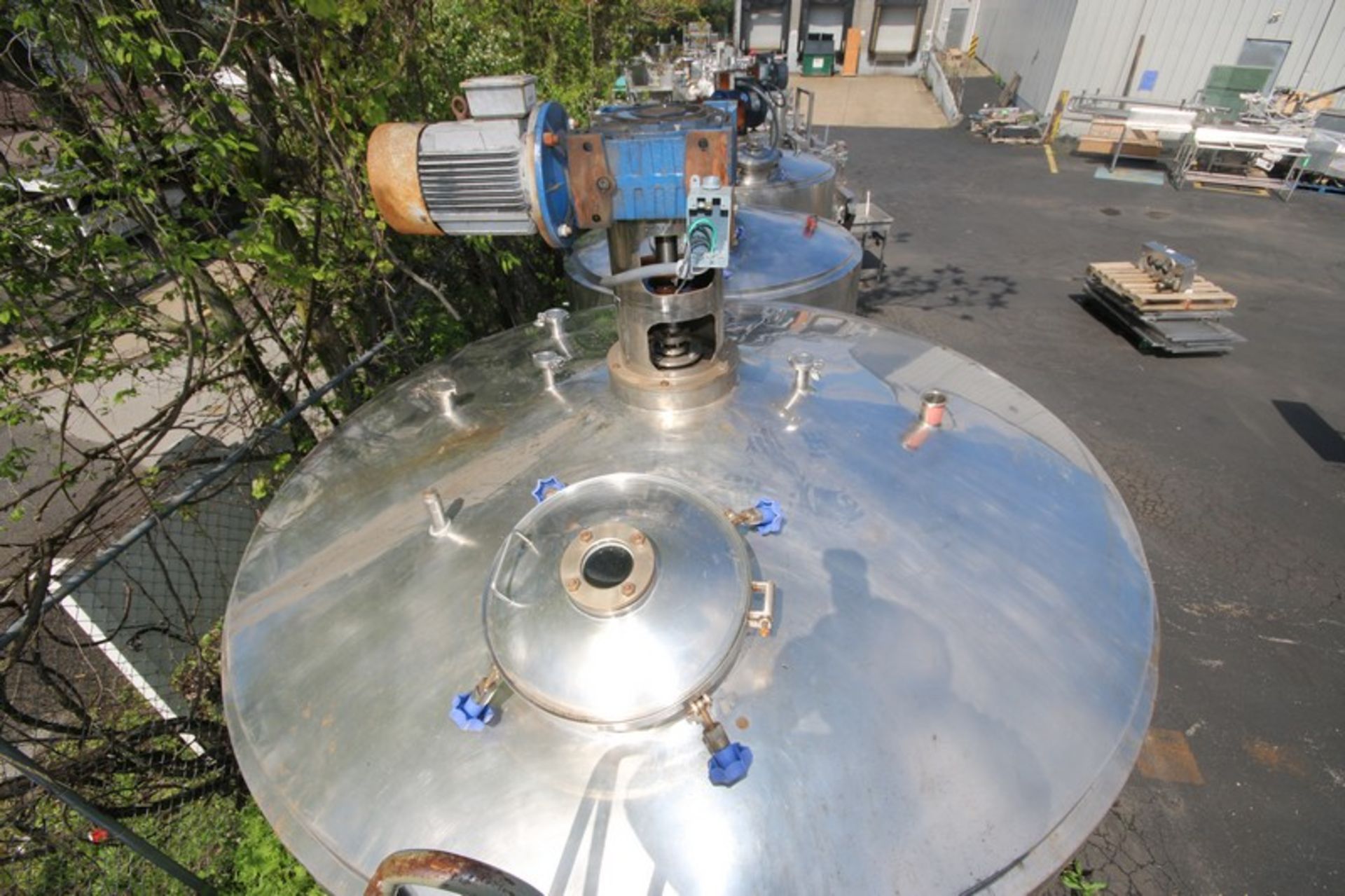 Aprox. 2,000 Gal. Dome Top Cone Bottom Jacketed S/S Mix Tank, with Dimple Interior, Top Mounted - Image 9 of 9