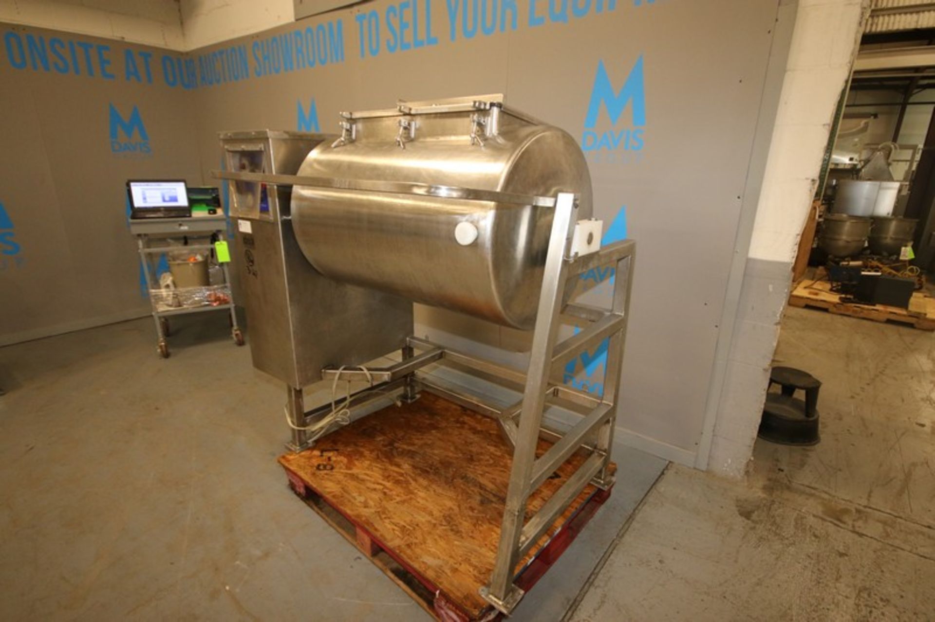 Leland Southwest S/S Vacuum Tumbler,Chamber Dims.: Aprox. 38" L x 26" Dia., Mounted on S/S Frame ( - Image 2 of 8